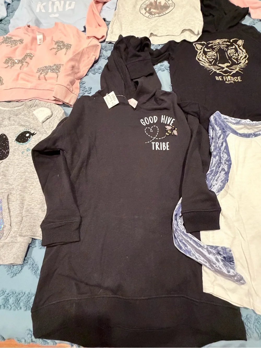 Justice Girls Size 6/7 Hoodie & Sweatshirt Bundle 7 Pc